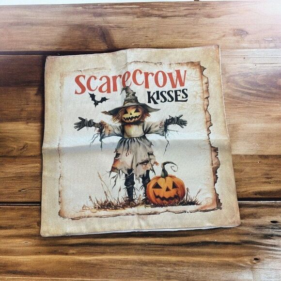 Unbranded Other - Halloween Throw Pillow Covers 18 x 18 Inch Scarecrow Kisses